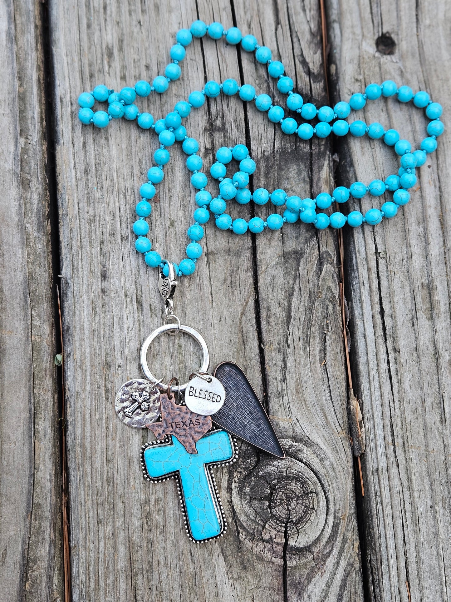 Cluster with Turquoise Cross