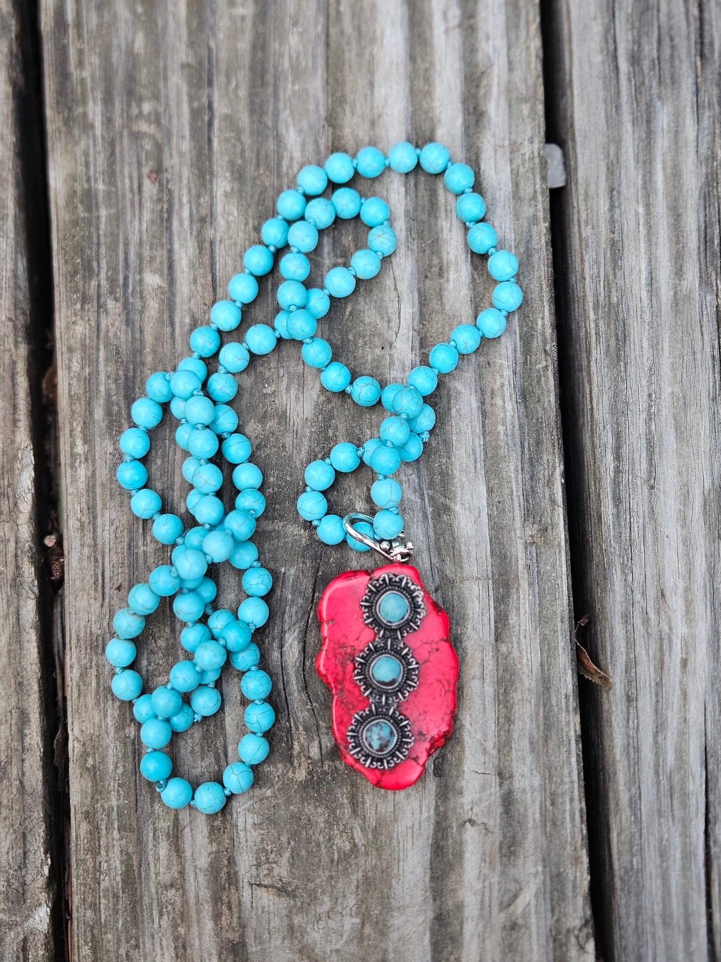 Red Triple Circle Pendant