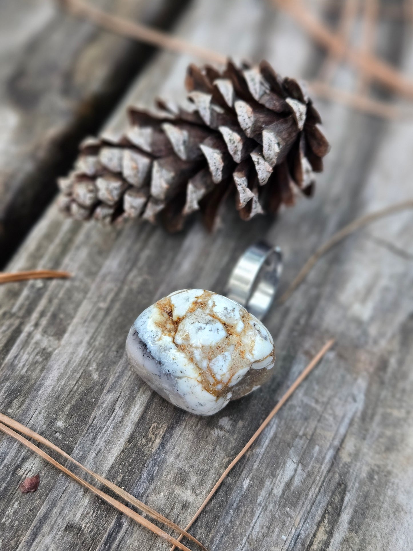 Tumbled Ocean Jasper Ring