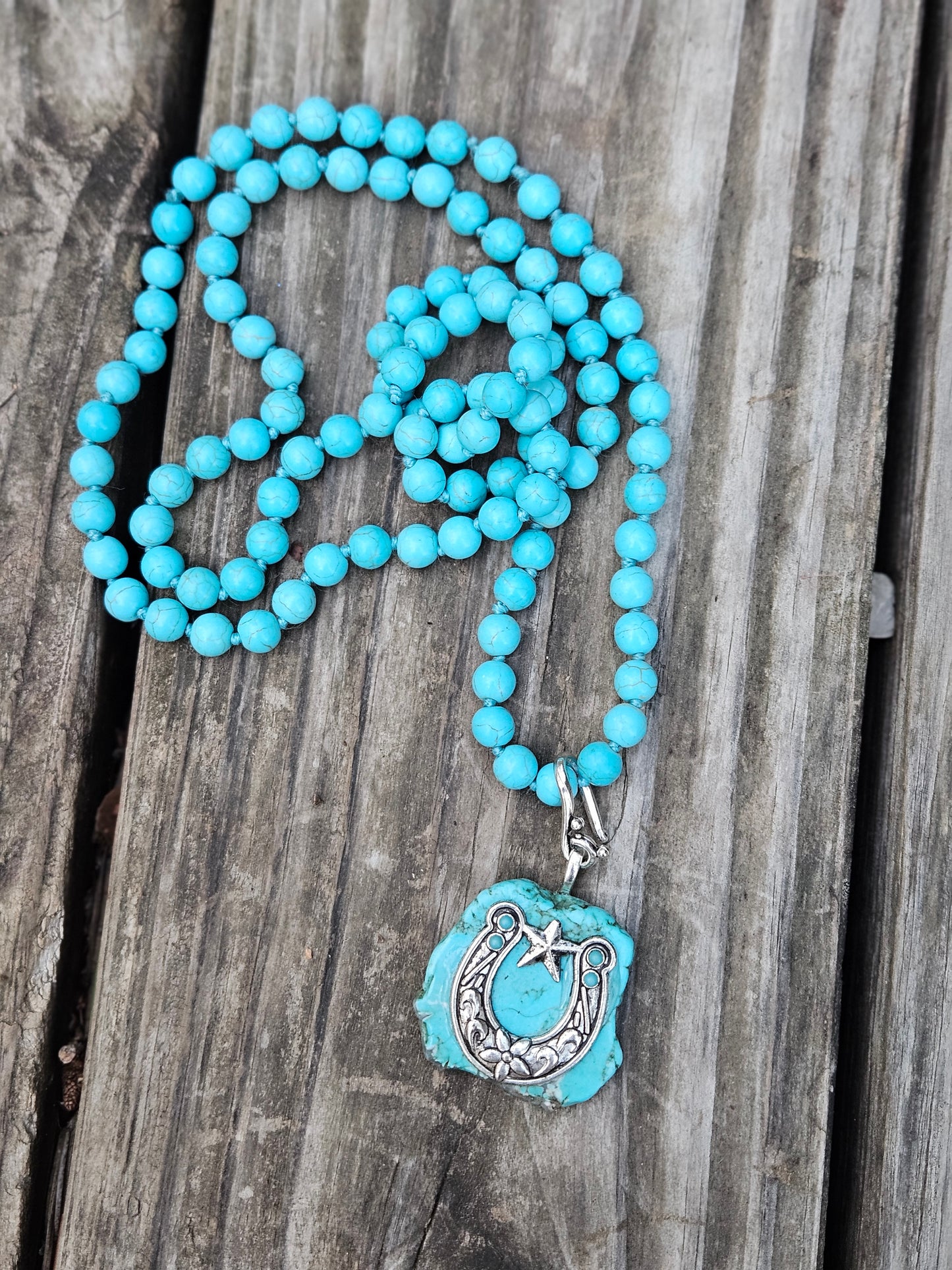 Turquoise Horseshoe Pendant
