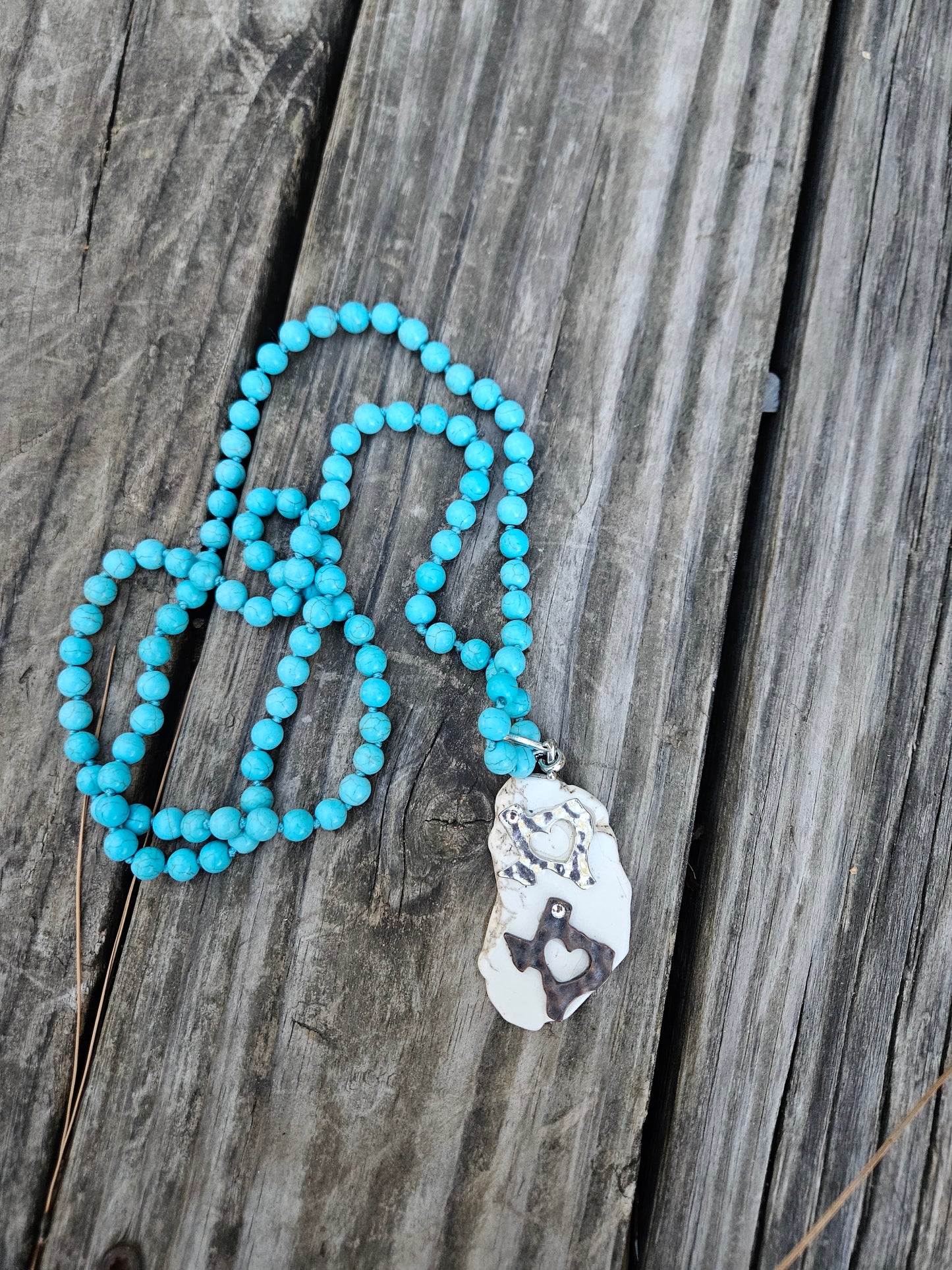 White Double Texas Pendant