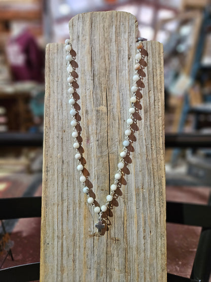 Amazonite Cross Necklace