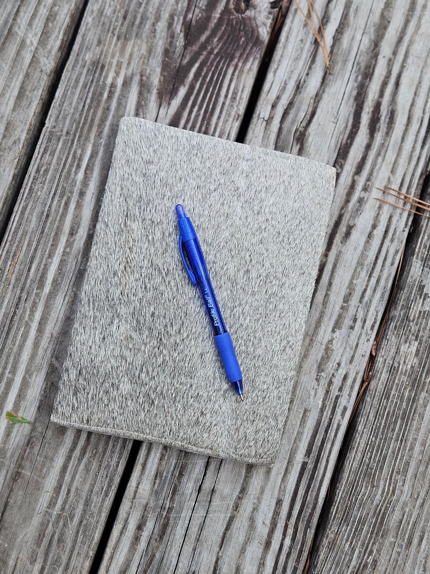 Gray and Brown Cowhide Journal