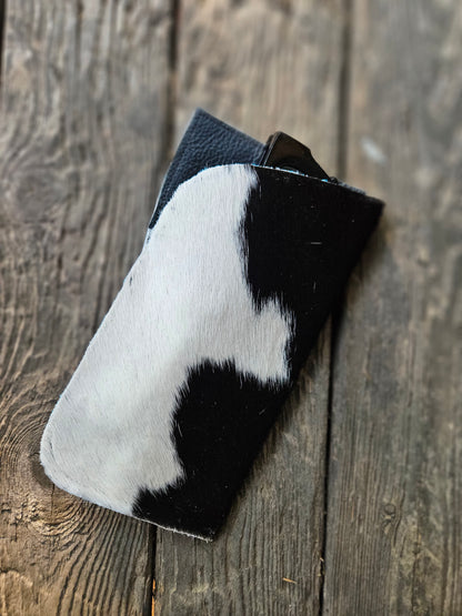 Black and White Cowhide Glasses Case