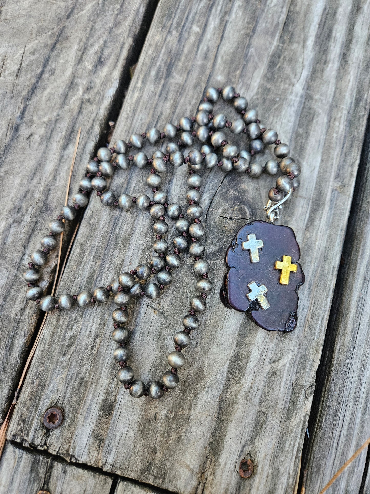 Black Triple Cross Pendant