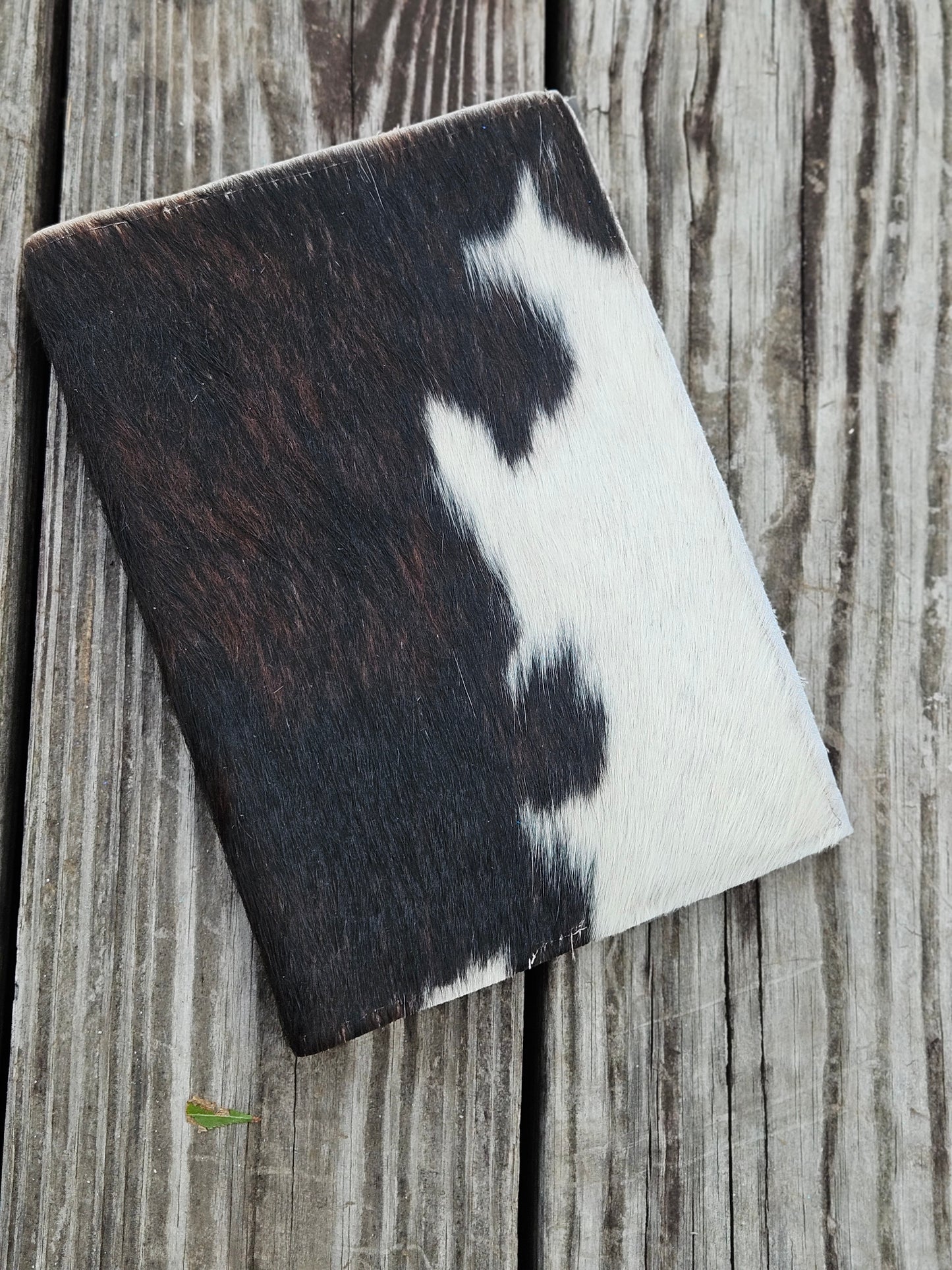 Dark Brown and White Spotted Cowhide Journal