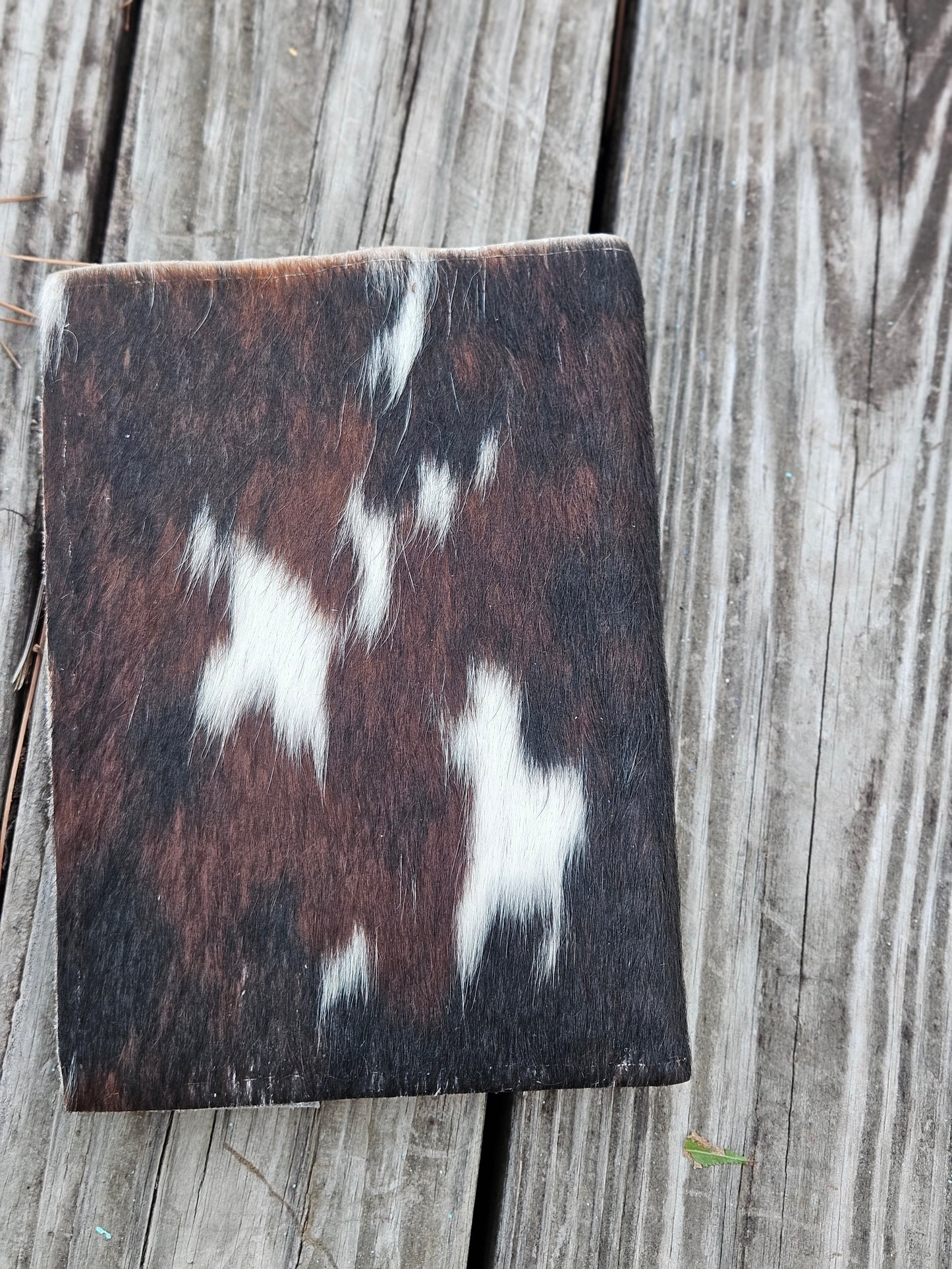 Dark Brown and White Spotted Cowhide Journal