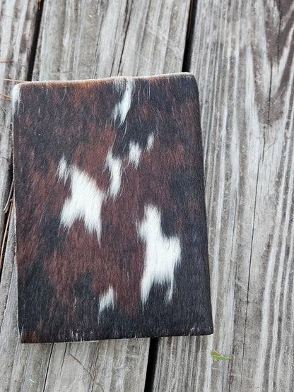 Dark Brown and White Spotted Cowhide Journal