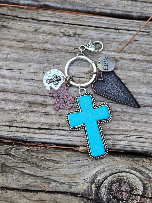 Cluster with Turquoise Cross