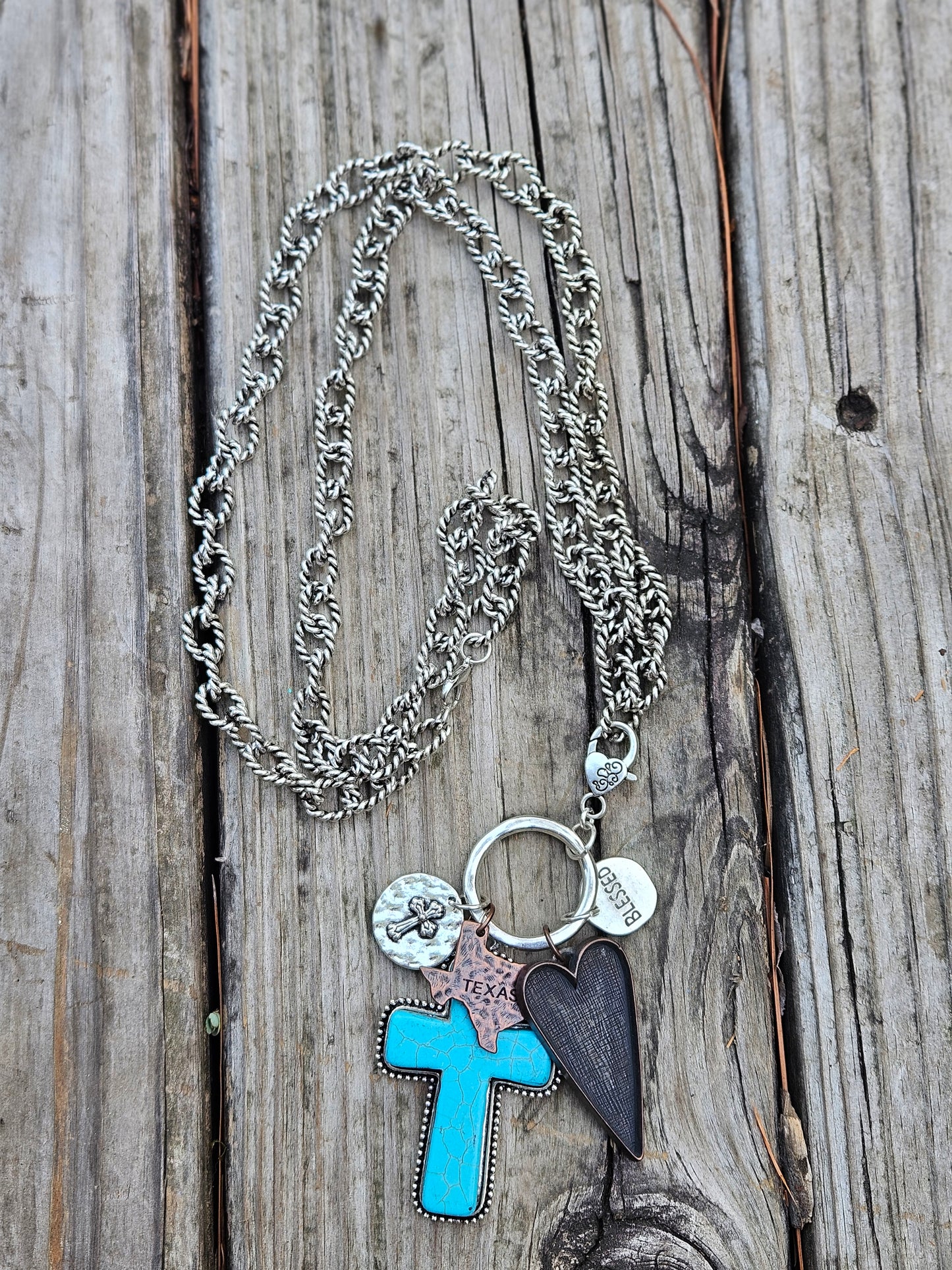 Cluster with Turquoise Cross