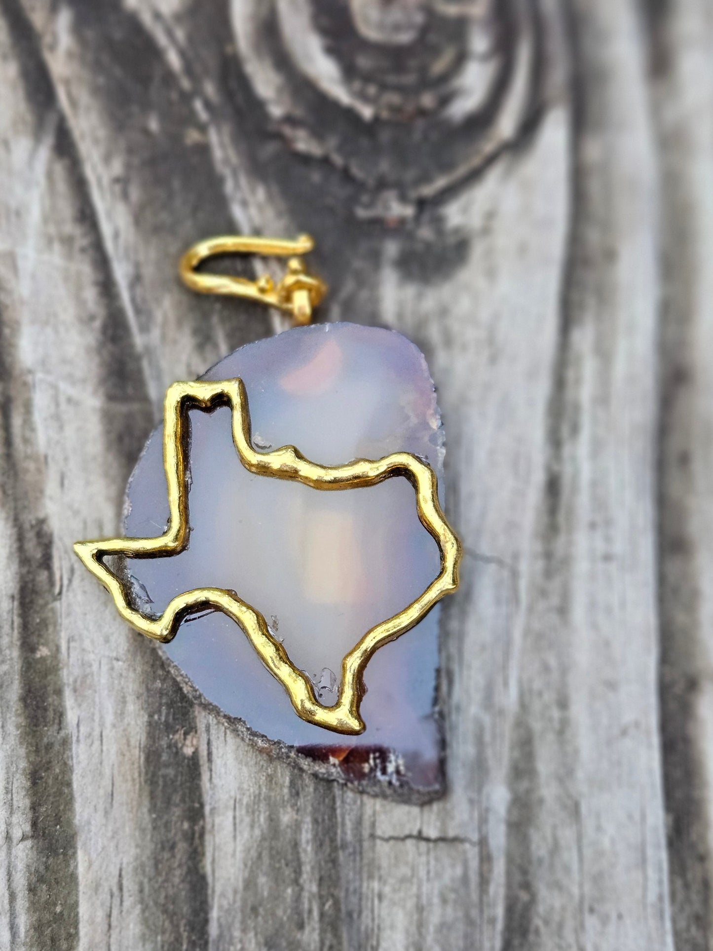 Brown Large Gold Texas Pendant
