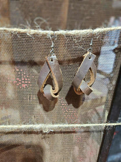 Dark Brown Knot Earrings