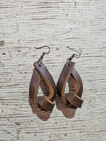 Dark Brown Knot Earrings