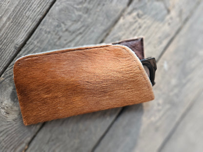 Red/Brown Cowhide Glasses Case
