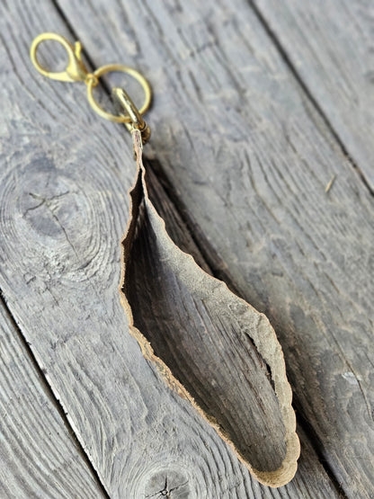 Brown and Tan Gator Embossed Leather Wristlet Strap