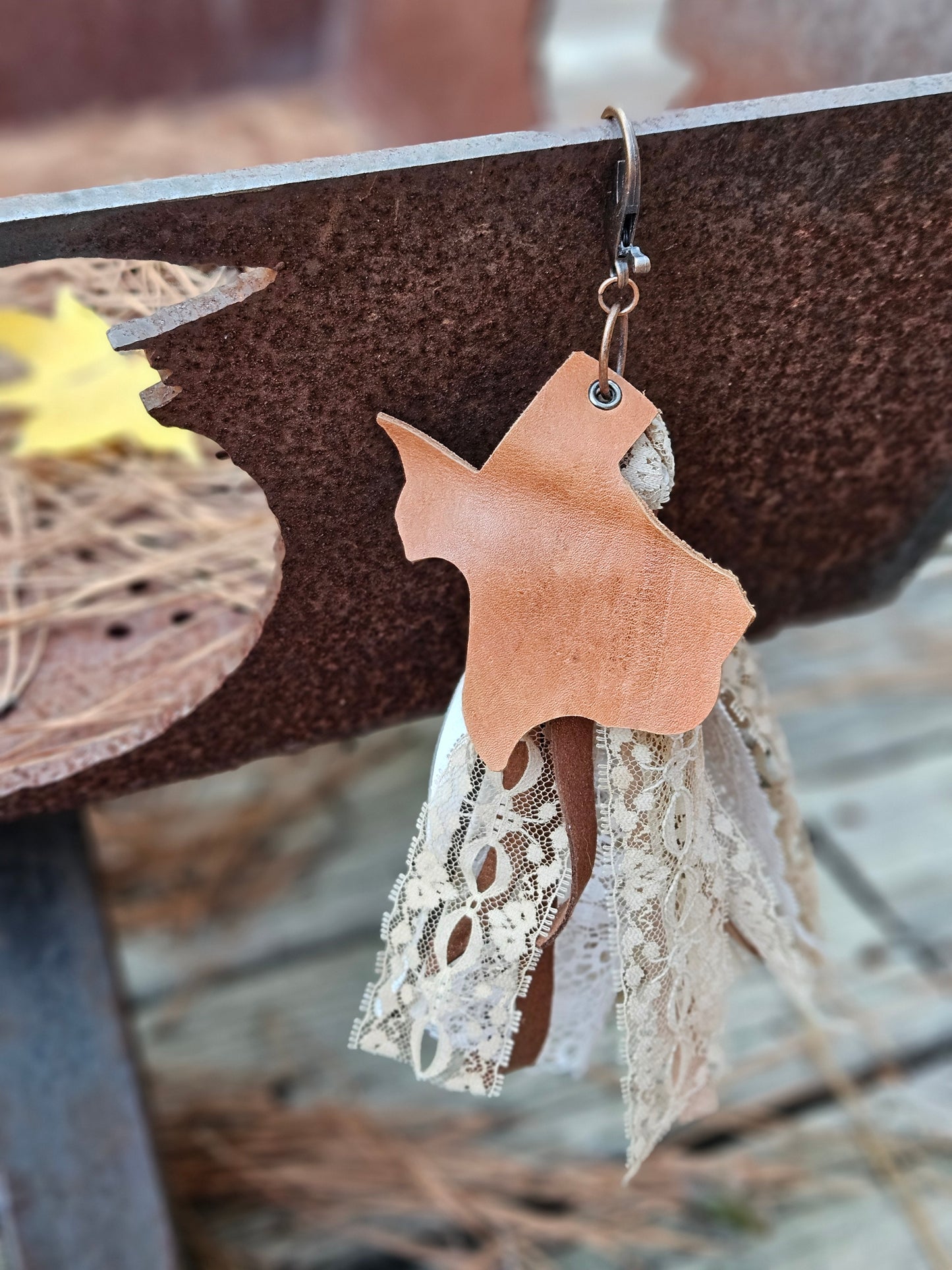 Brown Leather Texas Zipper Pull