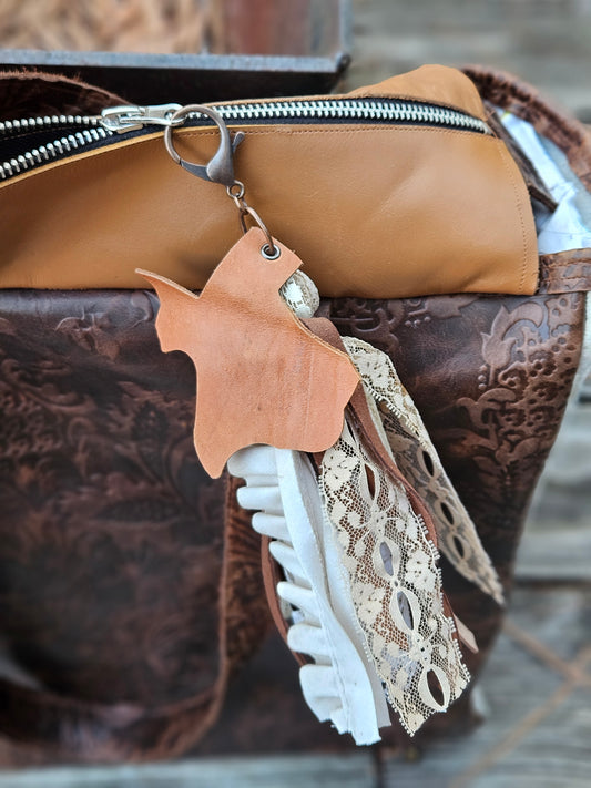 Brown Leather Texas Zipper Pull