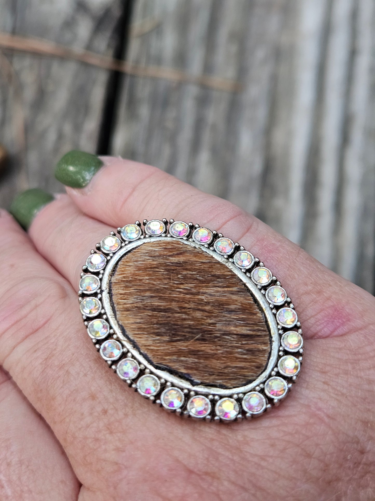 Brown Cowhide Ring