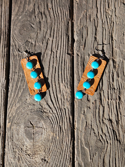 Leather Bar Earrings