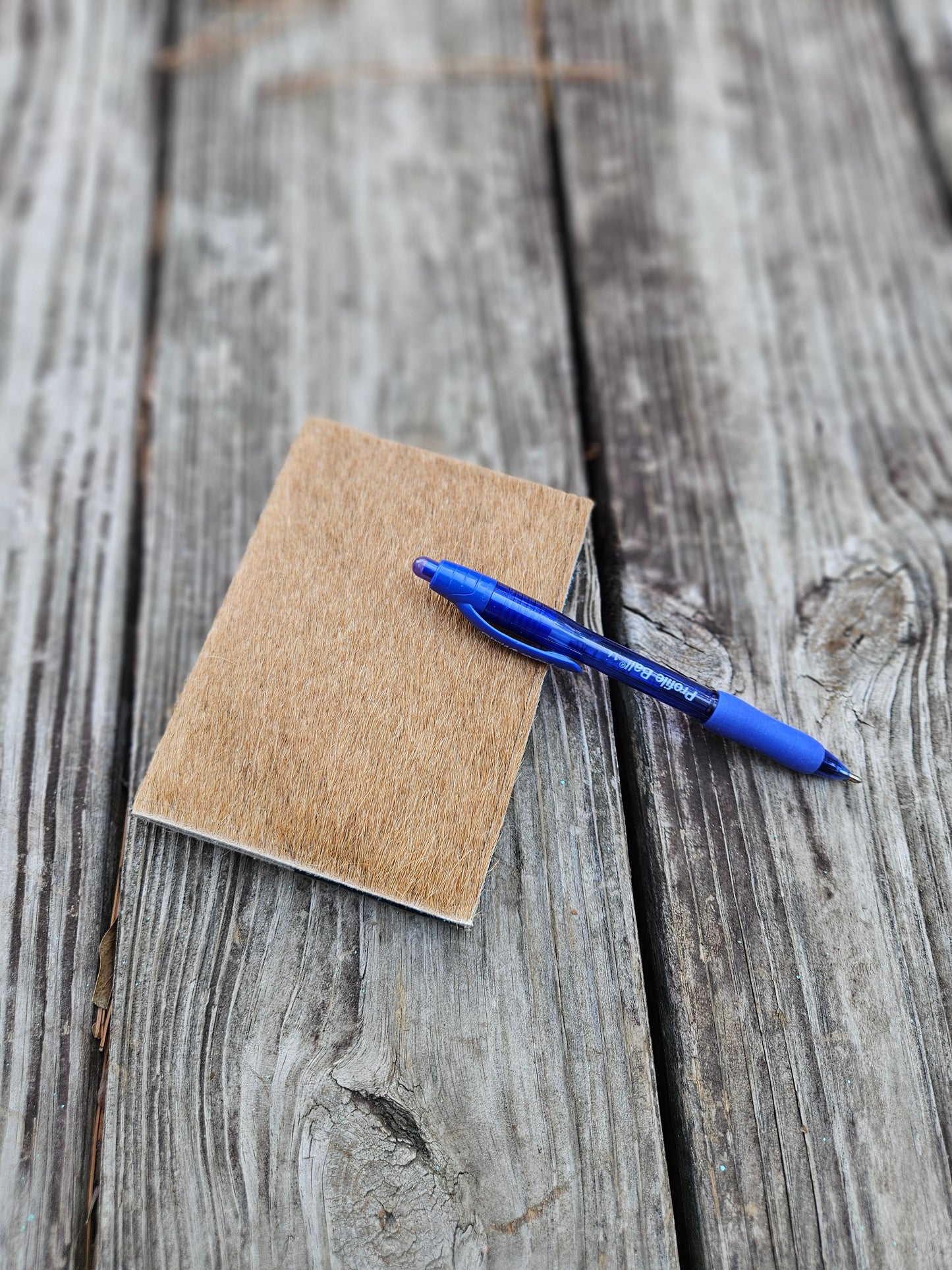 Light Brown Cowhide Mini Notebook