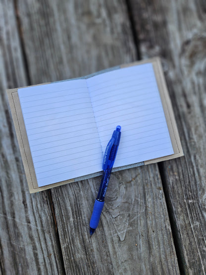 Beige Cowhide with Metallic Flecks Mini Notebook