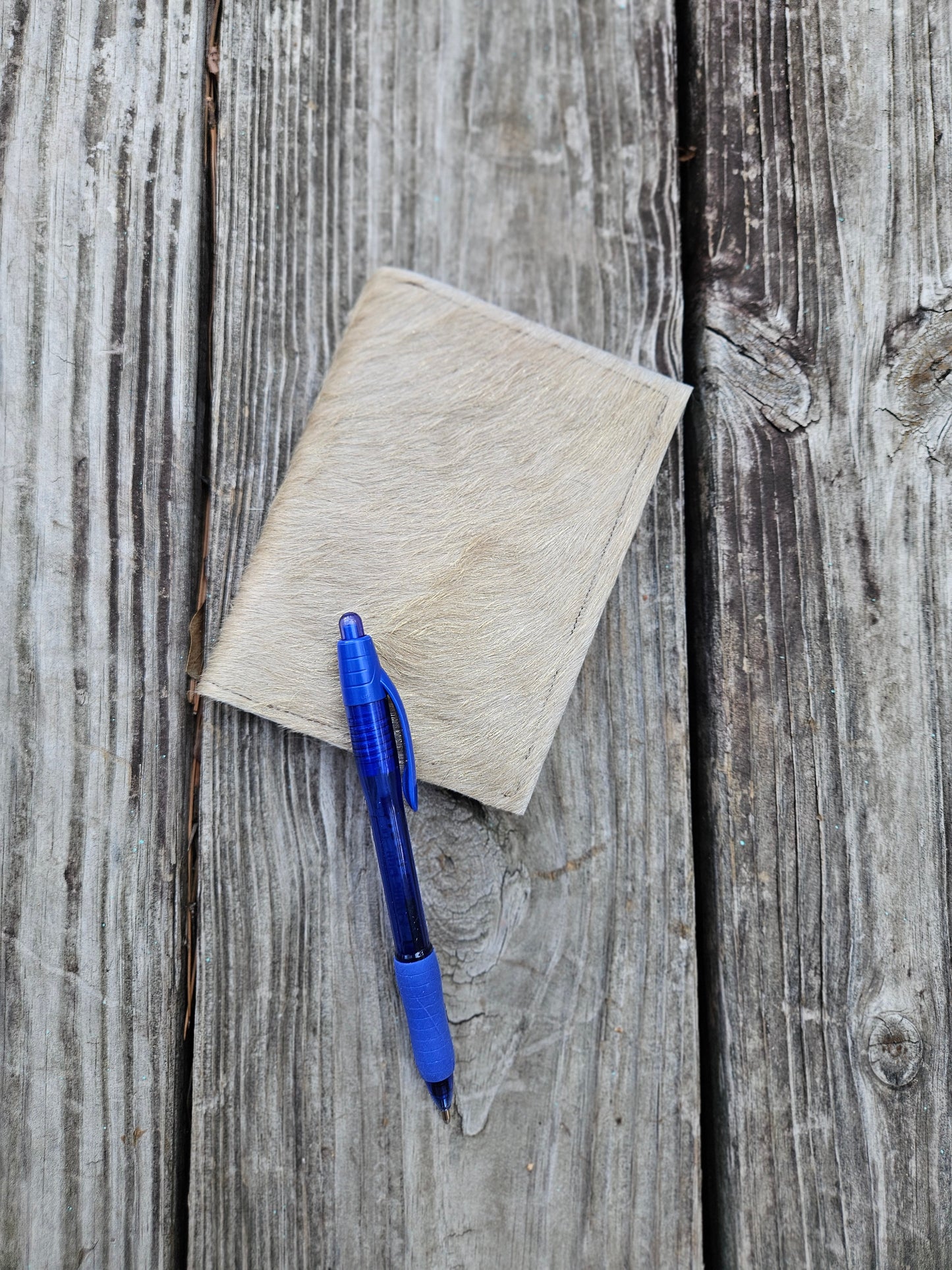 Beige Cowhide with Metallic Flecks Mini Notebook