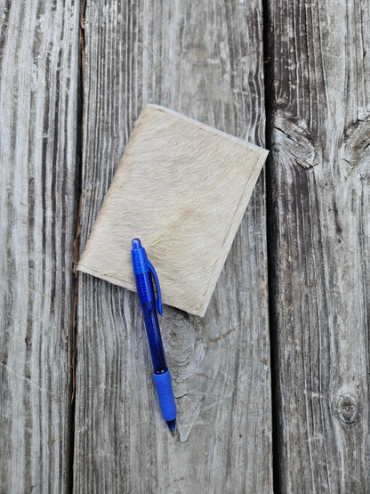 Beige Cowhide with Metallic Flecks Mini Notebook