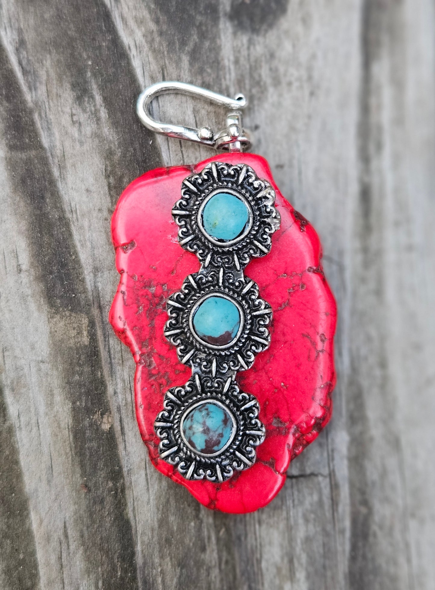 Red Triple Circle Pendant