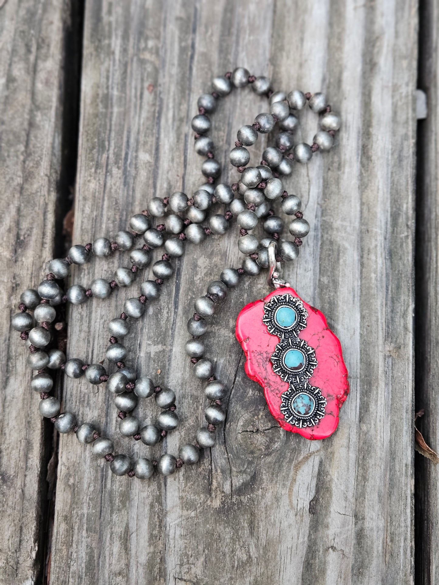 Red Triple Circle Pendant