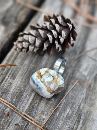 Tumbled Ocean Jasper Ring