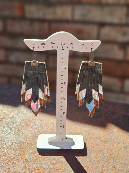 Triple Layer Leather Earrings