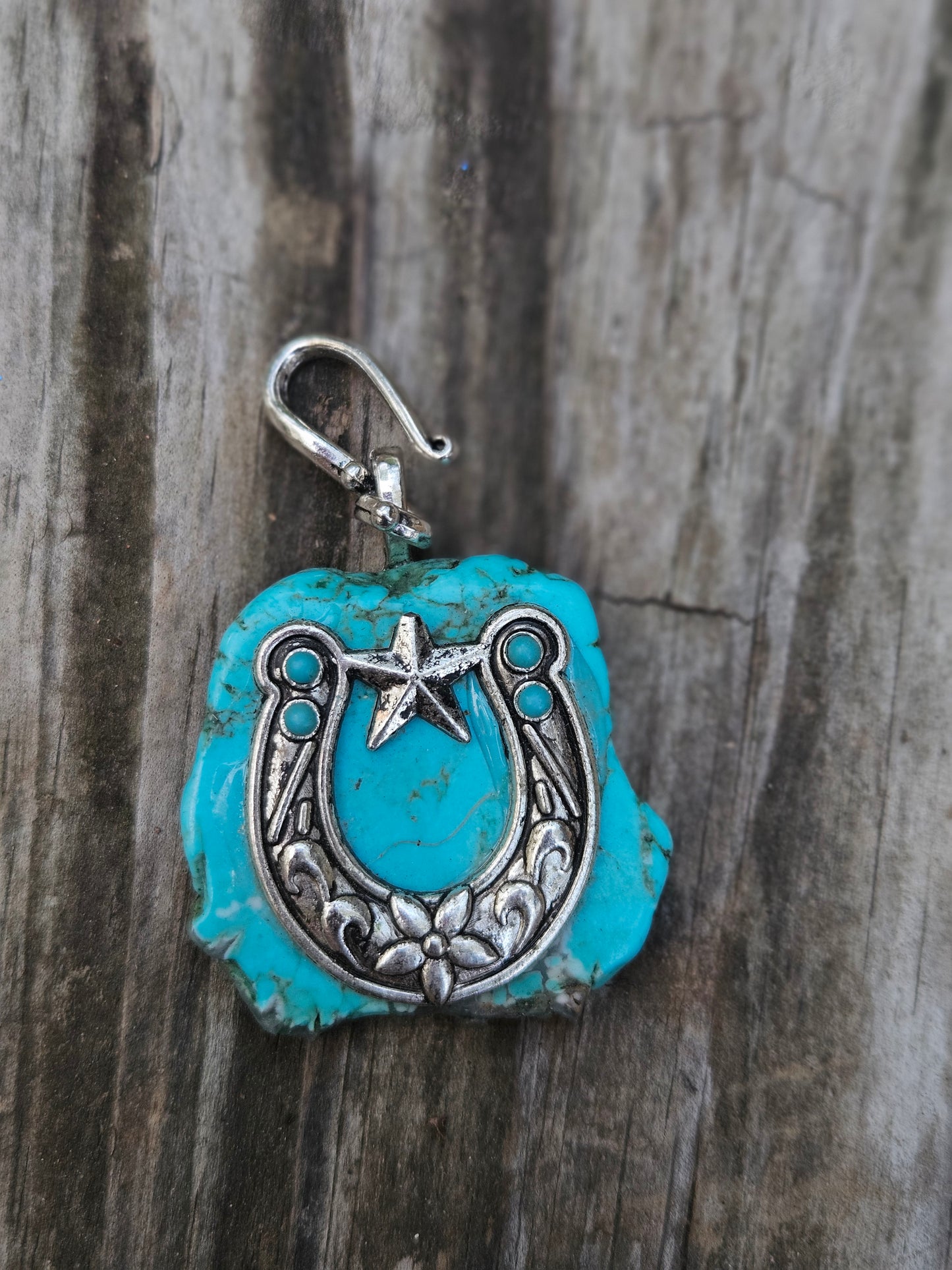 Turquoise Horseshoe Pendant