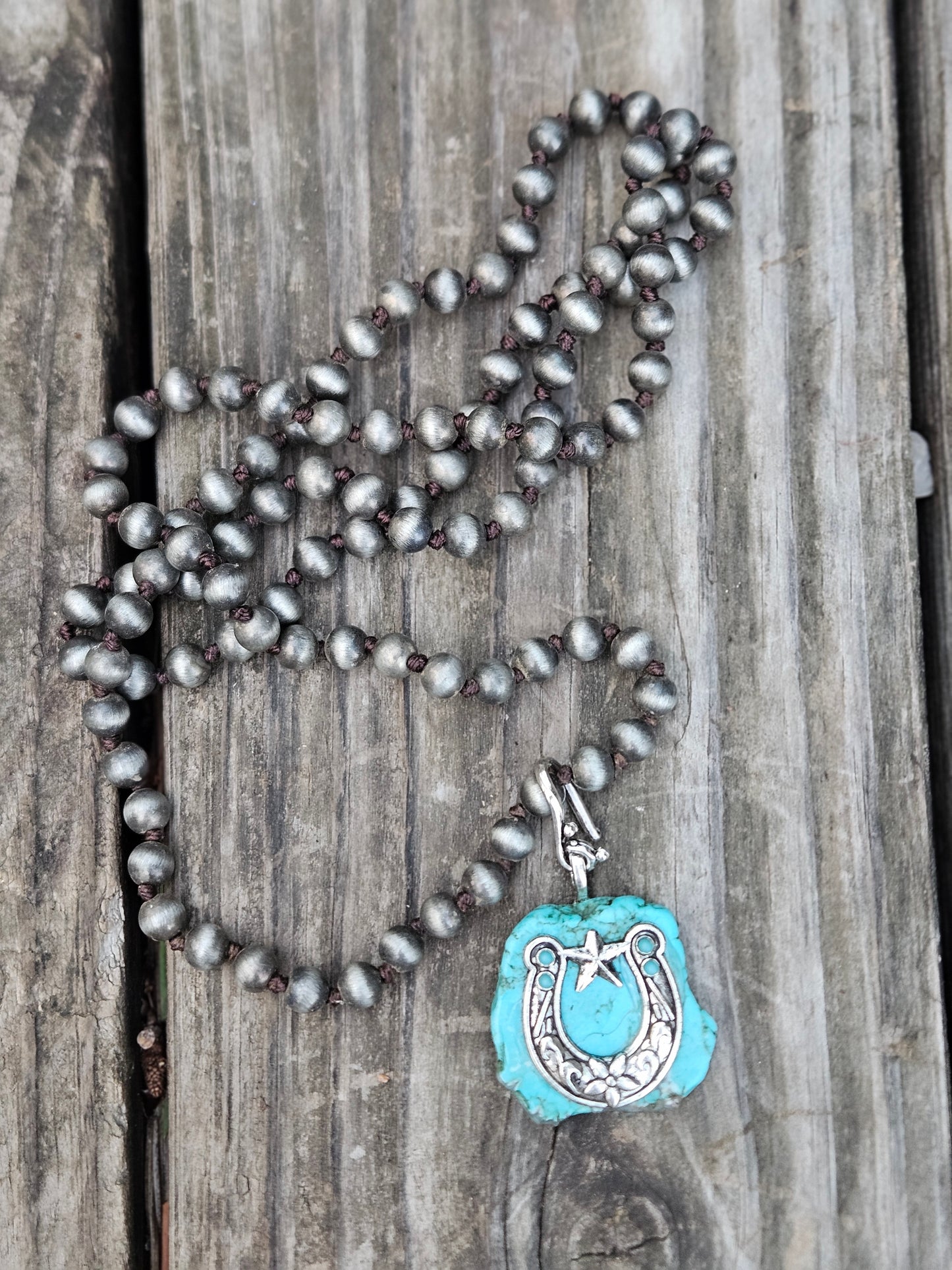 Turquoise Horseshoe Pendant