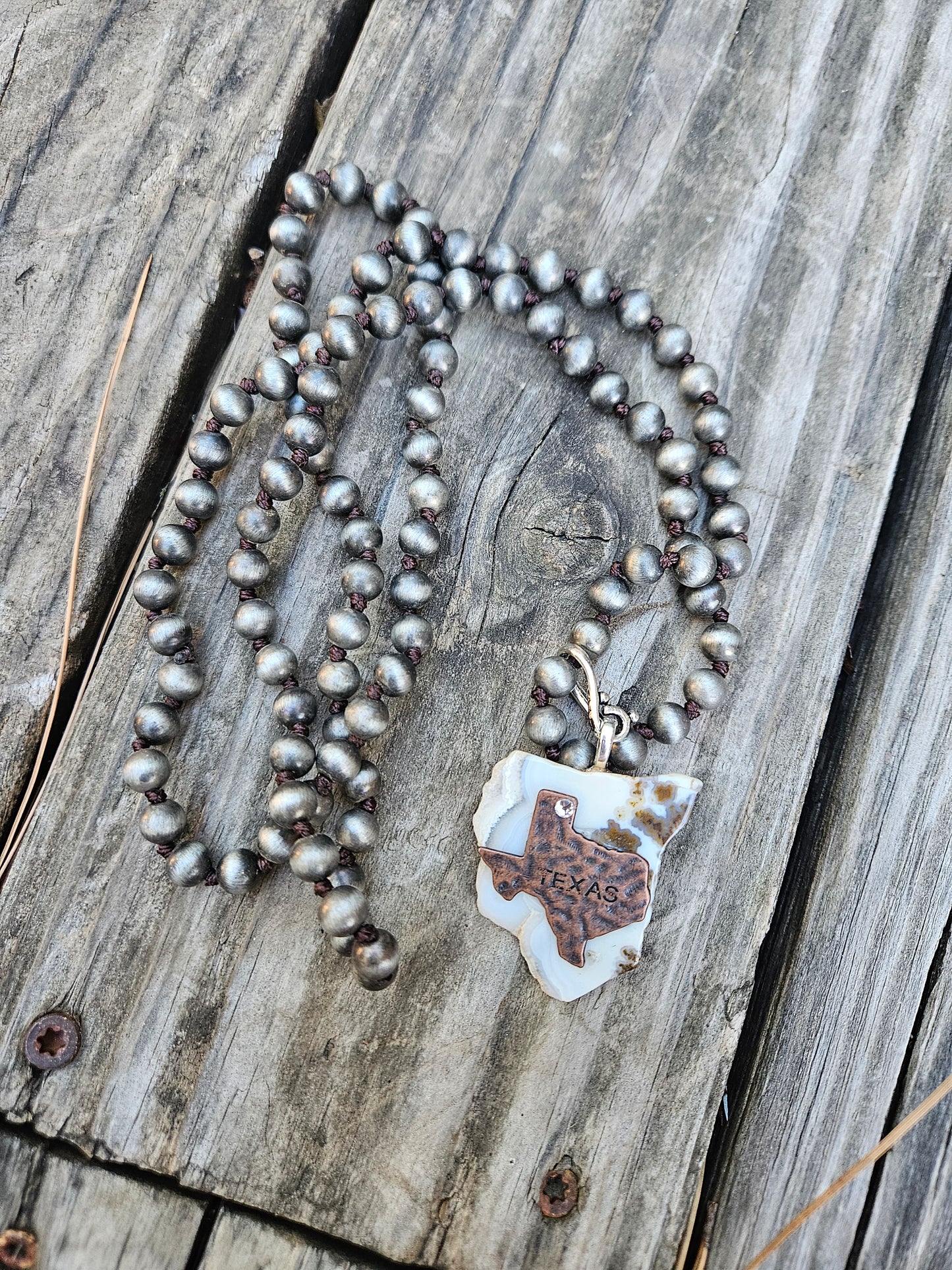 Gray Stone with Texas Pendant