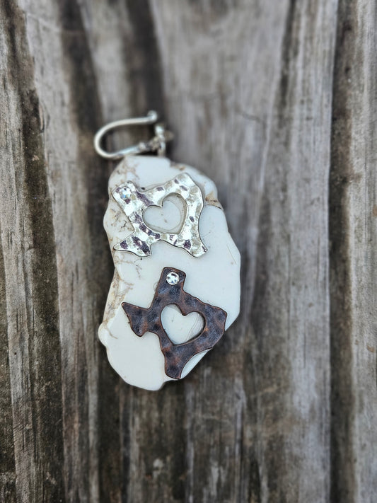 White Double Texas Pendant