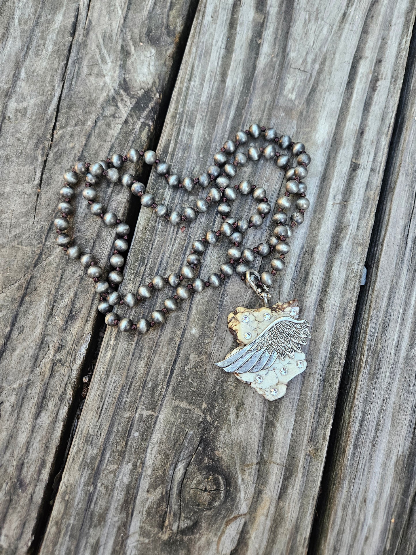 White Angel wing Pendant