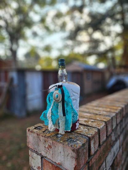 White Boot Bottle Holder