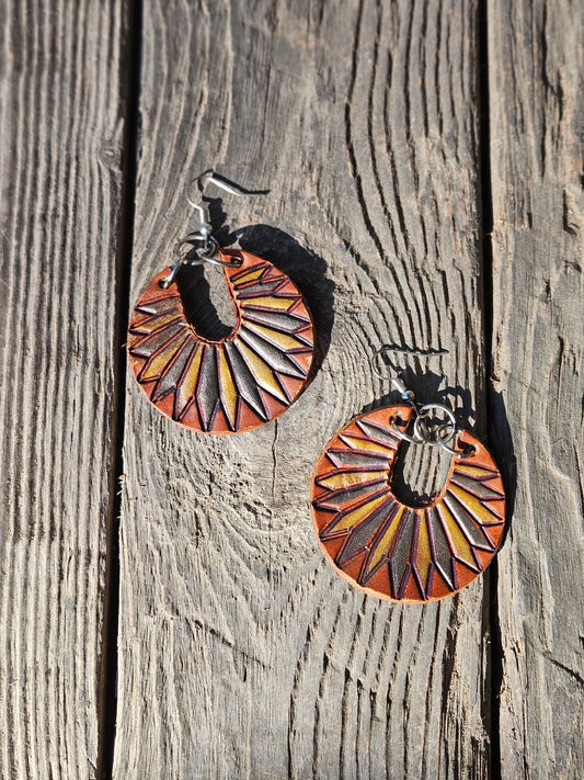 Metallic Gold and Silver Sunburst Earrings