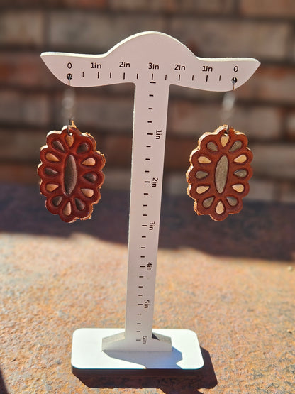 Pewter and Rose-gold Blossom Earrings